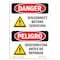 Signmission Safety Sign, OSHA Danger, 14" Height, Disconnect Before Servicing Bilingual Spanish OS-DS-D-1014-VS-1129 - alternate 1